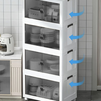 obido Lavine Fold&go 4'lü Portatif Organizer Tekerlekli Dolap Çok Amaçlı