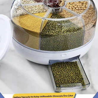 Deductly Kuru Gıda Ve Bakliyat Organizeri (her bölme 1 kg)360°