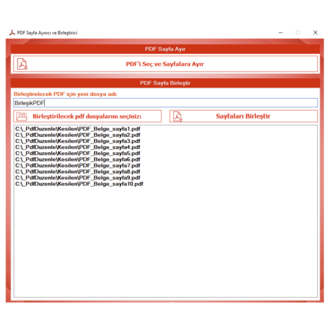 PDF Sayfa Ayırma ve Birleştirme Programı