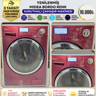 2. EL MIDEA A++ BORDO 7/3,5 KG 1400 DEVİR KURUTMALI ÇAMAŞIR MAKİNESİ