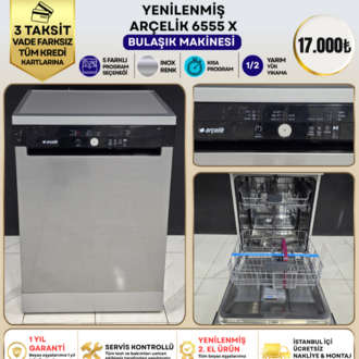 ARÇELİK 6555 X GRİ 5 PROGRAMLI BULAŞIK MAKİNESİ 