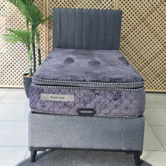 EVİN GRİ 90-190 YATAK BAZA BAŞLIK SETİ