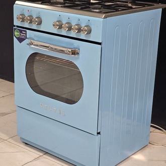 2. EL VESTEL A++ RETRO MAVİ TAM BOY ÇAKMAKLI GAZ EMİNETLİ OCAKLI FIRIN