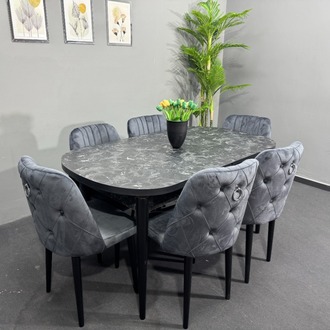 SELEN SİYAH MASA TAKIMI