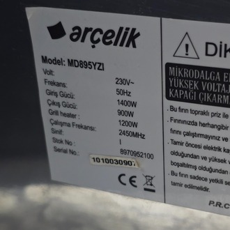 2. EL ARÇELİK INOX 25 LT MİKRODALGA