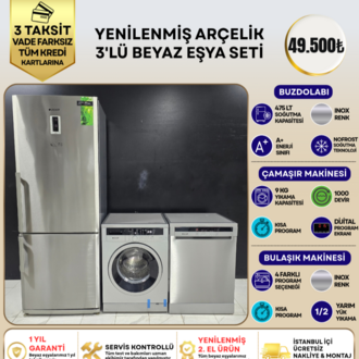 ARÇELİK INOX 3'LÜ BEYAZ EŞYA SETİ