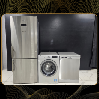SIFIRLANMIŞ BEKO INOX 3'LÜ BEYAZ EŞYA SETİ