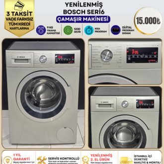 BOSCH SERIE 6 A+++ 9 KG 1200 DEVİR GRİ ÇAMAŞIR MAKİNESİ