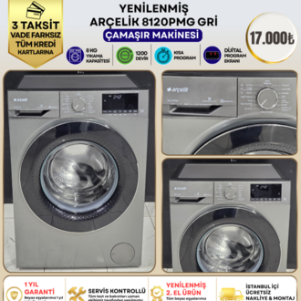 ARÇELİK 8120 PMG GRİ 8 KG 1200 DEVİR ÇAMAŞIR MAKİNESİ