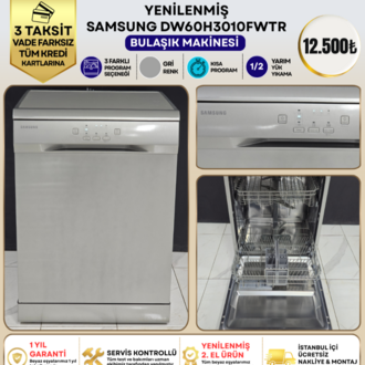 SAMSUNG DW60H3010FW/TR 3 PROGRAMLI GRİ BULAŞIK MAKİNESİ