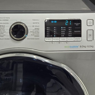 SIFIRLANMIŞ SAMSUNG GRİ ECO BUBBLE 8/6 KG KURUTMALI ÇAMAŞIR MAKİNESİ