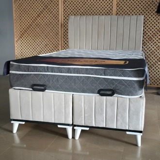OSLO KREM 120-200 YATAK BAZA BAŞLIK SETİ
