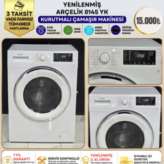 ARÇELİK 8145 YK 8-5 1400 DEVİR KURUTMALI ÇAMAŞIR MAKİNESİ