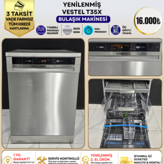 VESTEL T35 IX 7 PROGRAMLI 3 ÇEKMECELİ INOX BULAŞIK MAKİNESİ