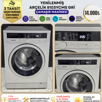 ARÇELİK 8103 YCMS GRİ 8 KG 1000 DEVİR ÇAMAŞIR MAKİNESİ