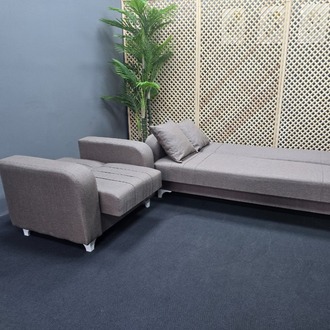 ZEYNEP KAHVERENGİ KANEPE+BERJER