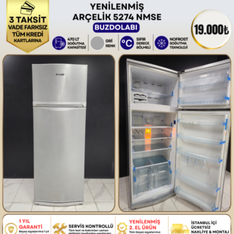 ARÇELİK 5274 NMSE 470 LT GRİ NO-FROST BUZDOLABI