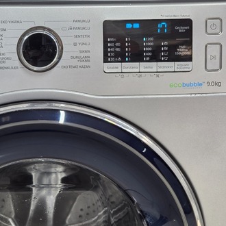 SIFIRLANMIŞ SAMSUNG GRİ ECO BUBBLE 9 KG 1200 DEVİR ÇAMAŞIR MAKİNESİ