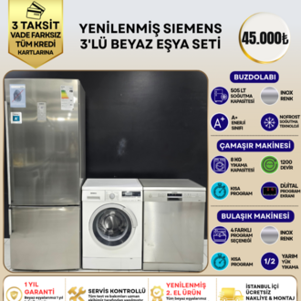 SIEMENS INOX 3'LÜ BEYAZ EŞYA SETİ