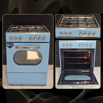 2. EL VESTEL A++ RETRO MAVİ TAM BOY ÇAKMAKLI GAZ EMİNETLİ OCAKLI FIRIN