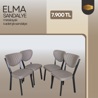 4 ADET ELMA SANDALYE