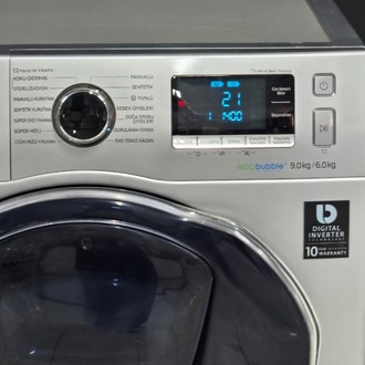 SIFIRLANMIŞ SAMSUNG GRİ ECO BUBBLE 9/6 KURUTMALI ÇAMAŞIR MAKİNESİ