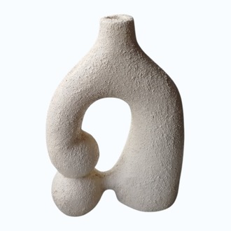 El Yapımı Dokulu Seramik Vazo – Modern Heykelsi Tasarım, Minimal & Bohem Dekor (31 cm)