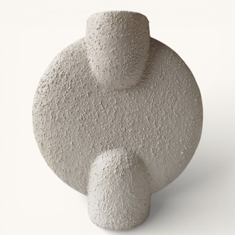 Minimalist Seramik Vazo - Wabi-Sabi Stili Dokulu Tasarım