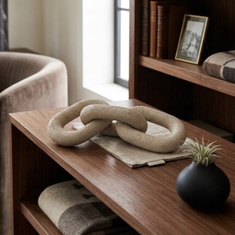 Eviorhome Seramik Dekoratif Zincir Obje - Wabi-Sabi & Japandi Sehpa Dekoru