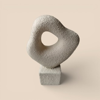 Eviorhome Dokulu Modern Soyut Seramik Büst & Dekoratif Heykel Obje