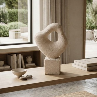Eviorhome Dokulu Modern Soyut Seramik Büst & Dekoratif Heykel Obje