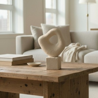 Eviorhome Dokulu Modern Soyut Seramik Büst & Dekoratif Heykel Obje