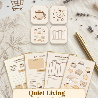 Quiet Living Planner Seti, Minimalist Günlük Planlayıcı PDF, Slow Living Planner