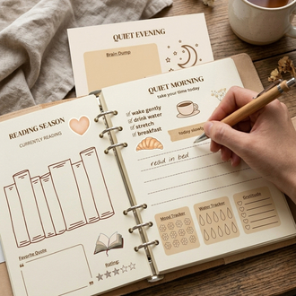 Quiet Living Planner Seti, Minimalist Günlük Planlayıcı PDF, Slow Living Planner