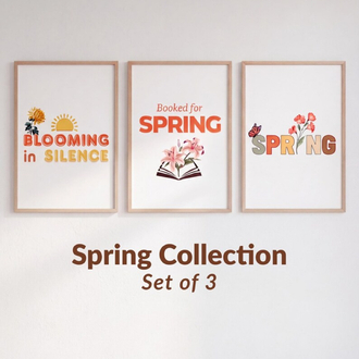 Botanical Spring Wall Art Seti, Çiçekli Ev Dekoru, Dijital İndirme