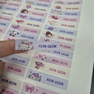 Kişiye Özel Okul Etiketi Seti | KIZ