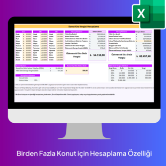 2025 - Konut Kira Gelir Vergisi Hesaplama Excel Şablonu - HEMEN İNDİRİLEBİLİR