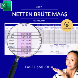2026 Netten Brüte Maaş Hesaplama Excel Şablonu - HEMEN İNDİRİLEBİLİR