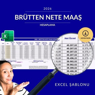 2026 Brütten Nete Maaş Hesaplama Excel Şablonu - HEMEN İNDİRİLEBİLİR