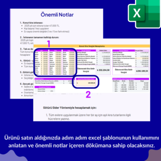 2026 - Konut Kira Gelir Vergisi Hesaplama Excel Şablonu - HEMEN İNDİRİLEBİLİR