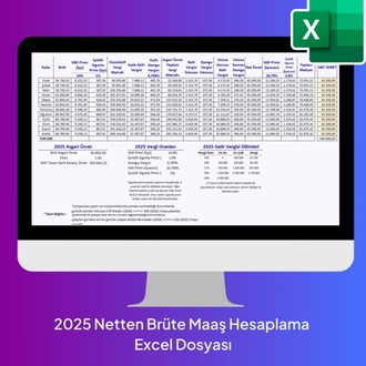 2025 Netten Brüte Maaş Hesaplama Excel Şablonu - HEMEN İNDİRİLEBİLİR