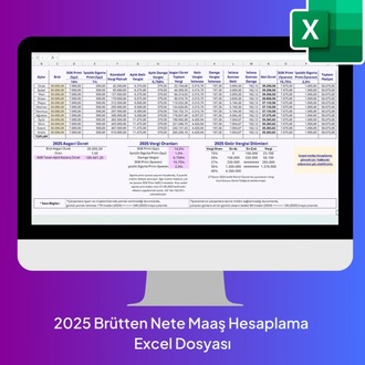 2025 Brütten Nete Maaş Hesaplama Excel Şablonu - HEMEN İNDİRİLEBİLİR