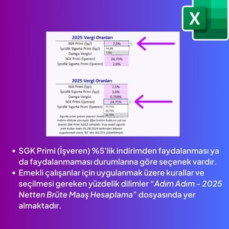  2025 Netten Brüte Maaş Hesaplama Excel Şablonu - HEMEN İNDİRİLEBİLİR