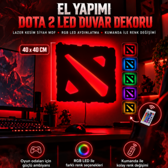 Dota 2 LED Duvar Dekoru 40x40