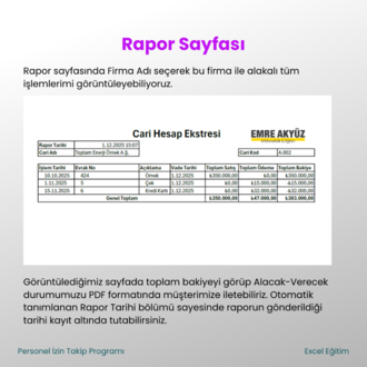 Excel ile Cari Yönetim Programı – Hazır Otomatik Ekstre Şablonu