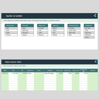 Excel Araç Takip Programı | Mac ve Windows Uyumlu