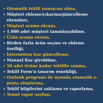 PREMIUM TEKLİF HAZIRLAMA PROGRAMI
