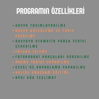 Dosya Takip Programı | Yedek Parça Takip Sistemi | Oto Servis Programı