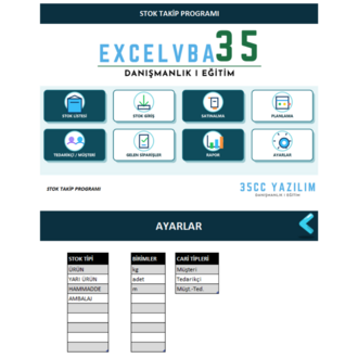 Excel Stok Takip Programı | Stok, Sipariş, Satın Alma ve Üretim Yönetimi (Düzenlenebilir)