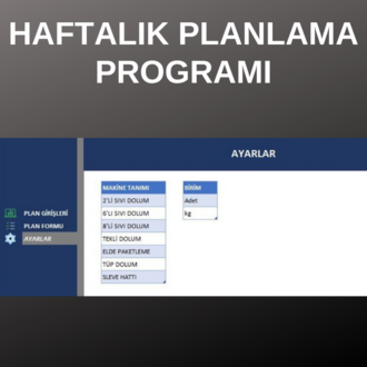 Excel Haftalık Plan Programı – Güncellenebilir & Kolay Kullanım